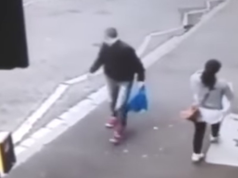 man perving on woman