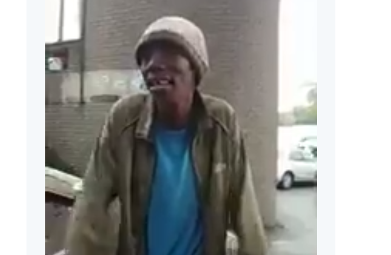 homeless man sings