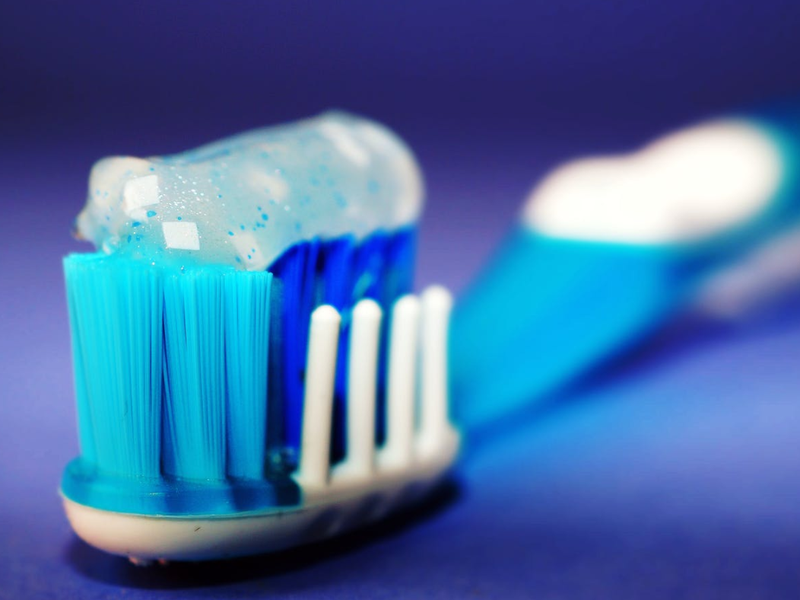 toothbrush with toothpaste