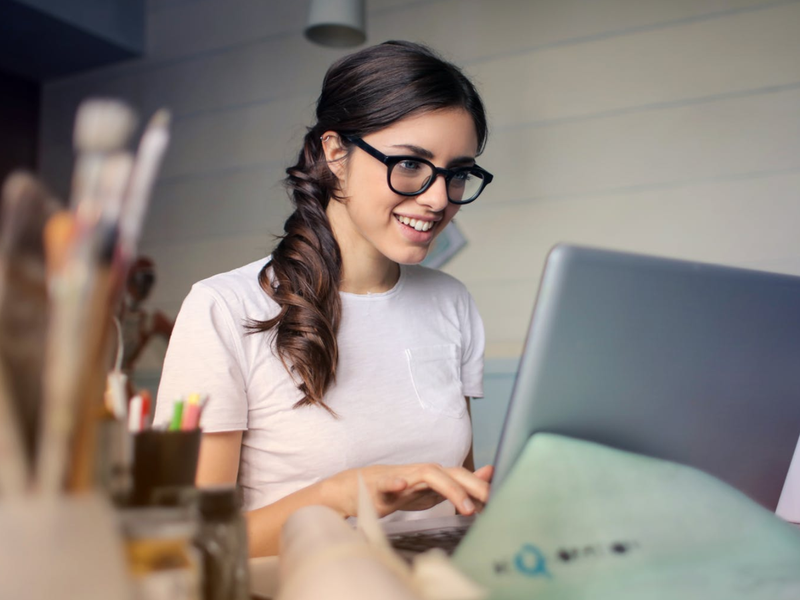 lady with computer pexels