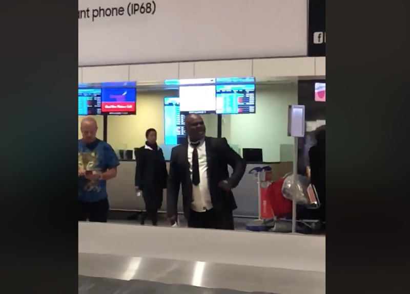 Yelling man at O.R Tambo