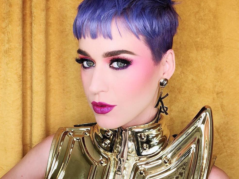 katy perry purple hair instagram pic