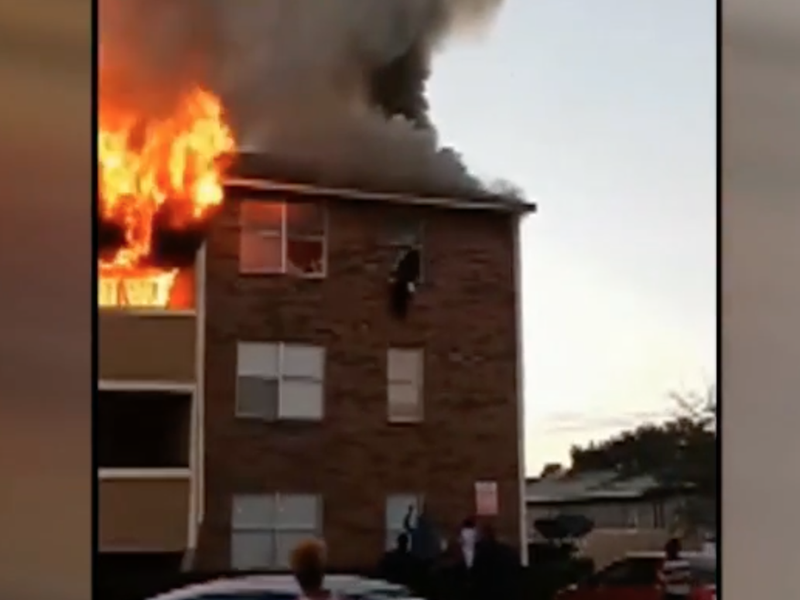 Dramatic video shows six people, including a baby, jumping out of ...