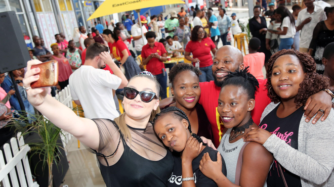 Holly Rey with fans at Umlazi Mega City / Instagram
