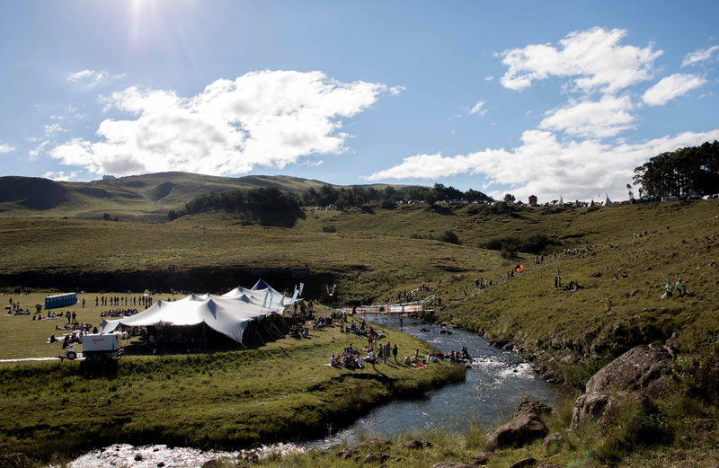 The ever-popular Corona River Stage area, where fans spend hours frolicking along the river banks.