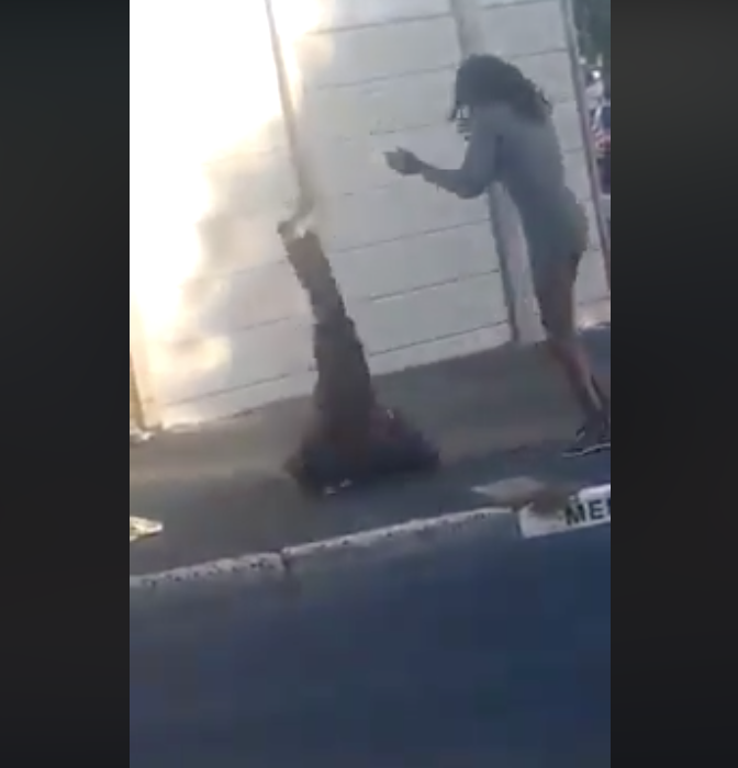 Man and woman fight