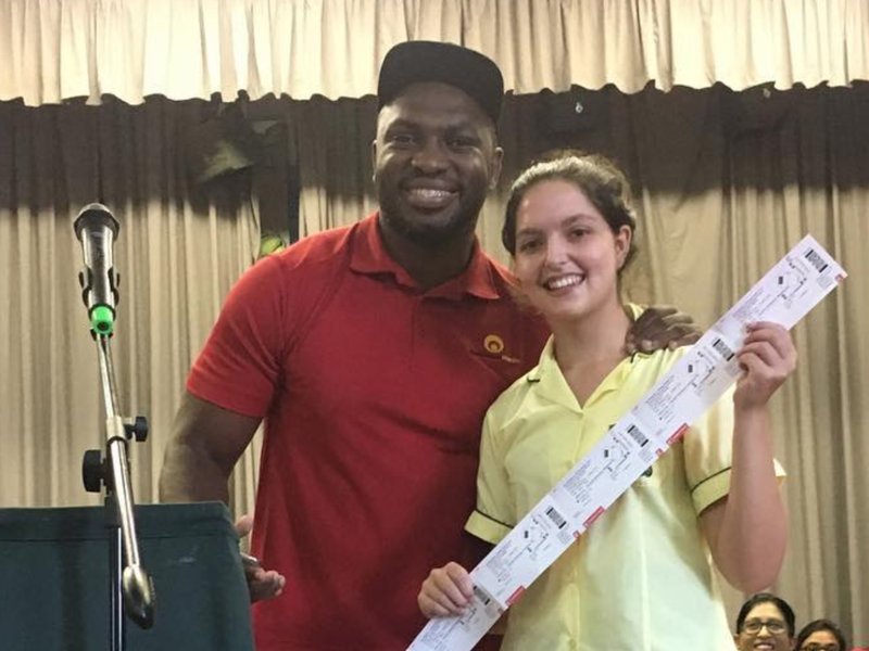 Kendra Sleep winning the Ed Sheeran tickets / Instagram