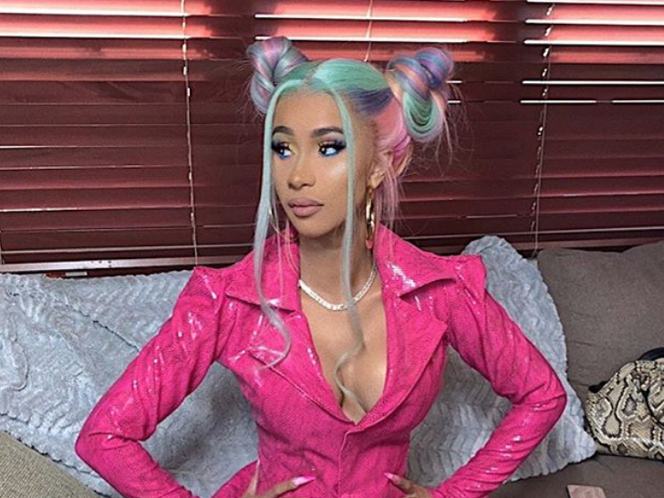 Cardi B in a pink blazer / Instagram