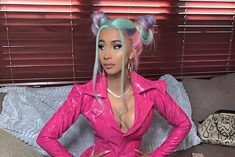 Cardi B in a pink blazer / Instagram