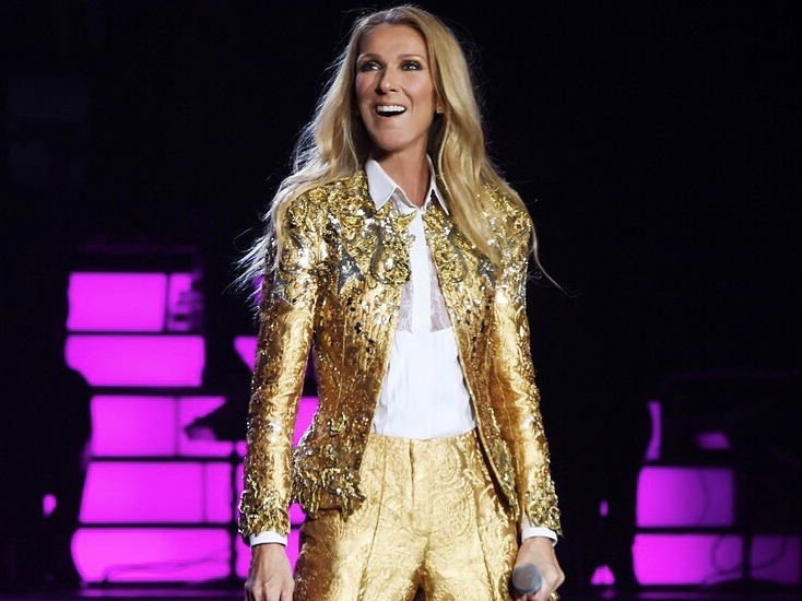Celine Dion shines in a gold suit / Instagram
