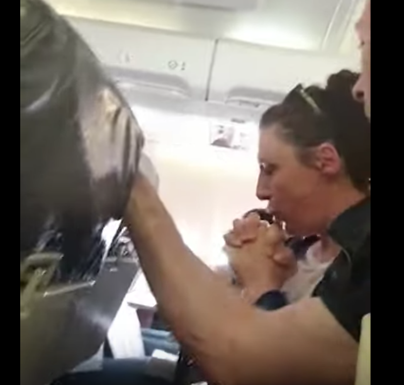 Passenger prays during intense turbulence