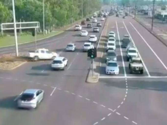 Hilux Bakkie Speeds Across Seven Lanes