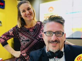 Keri Miller and Darren Maule in studio / East Coast Breakfast Instagram