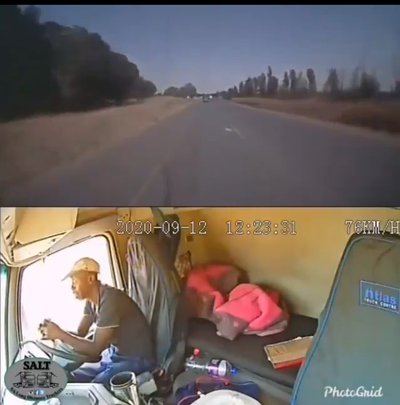 WATCH: Truck driver causes accident by texting while driving