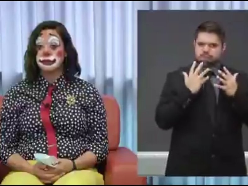 Official dressed as clown for Covid address