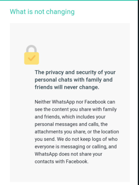 What's not changing on WhatsApp