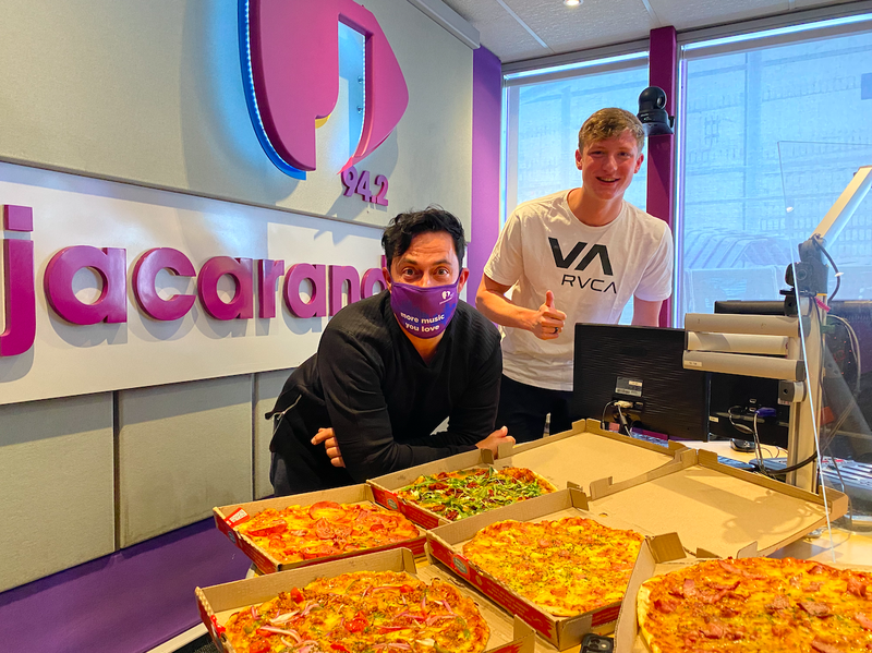 Pieter Coetze pizza surprise on Breakfast