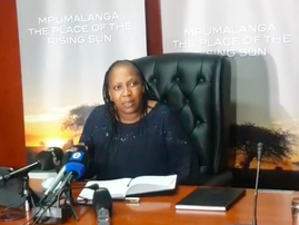 Mpumalanga Premier Refilwe Mtshweni-Tsipane at Mandla Msibi briefing October 2021