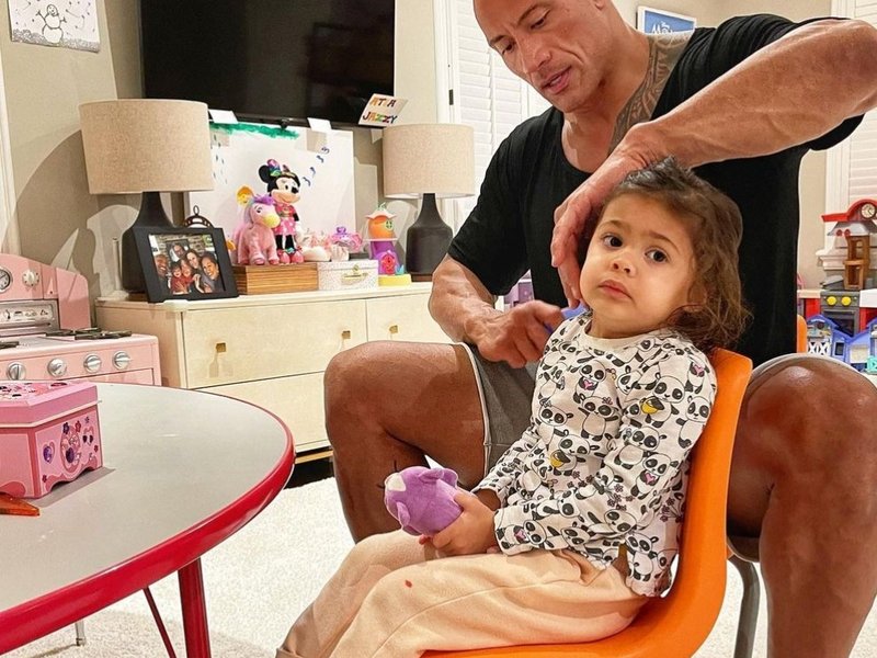 The rock and his daughter