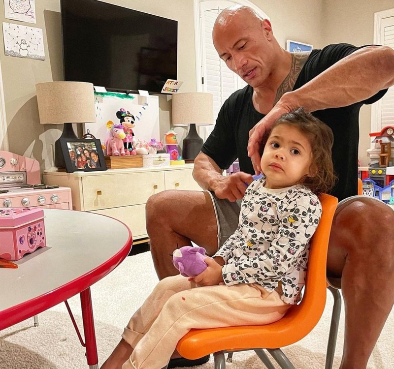 The rock and his daughter