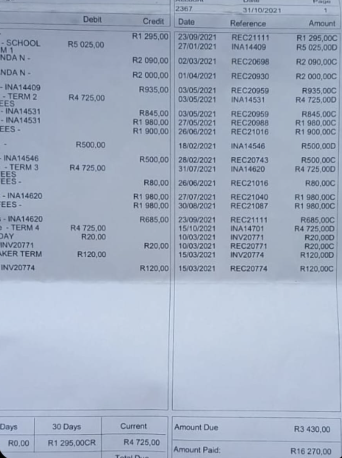 J SBU SCHOOL FEES