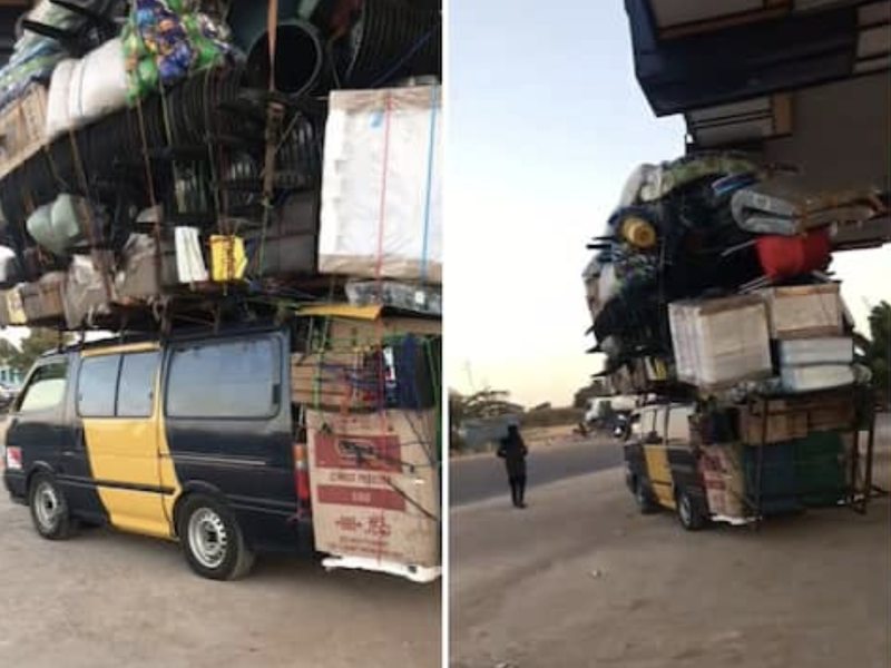 Enormous taxi overload of goods sparks shock and judgement in Mzansi!!