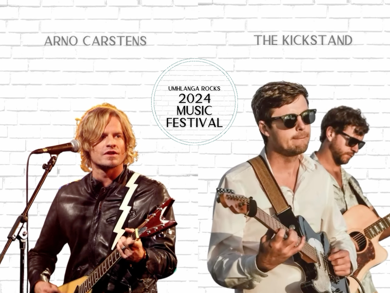 Arno Carstens and The Kickstands holding guitars