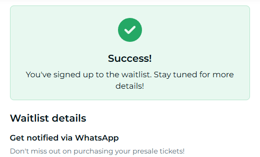 Candlelight Concerts waiting list