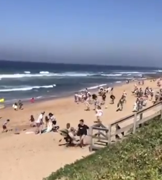 Durban beachgoers scurry after arrival of police