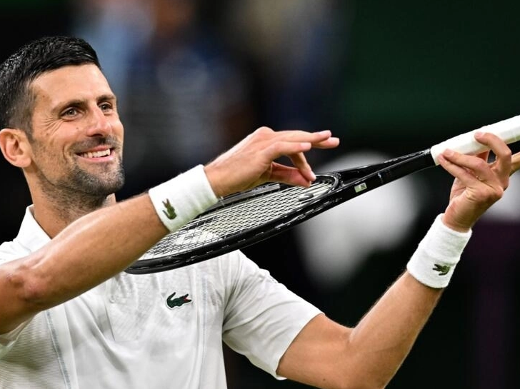 Novak Djokovic at the Wimbledon quarter-finals