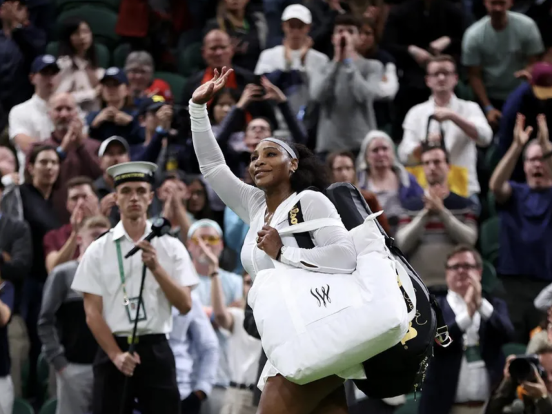 Serena Williams playing at Wimbledon