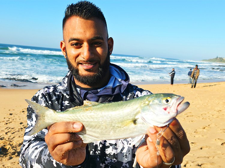Shivan Soogreem in the thick of the shad action at Umkomaas