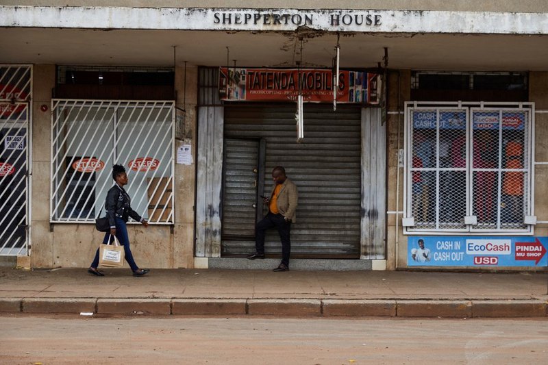 Closed shop in Harare in Zimbabwe
