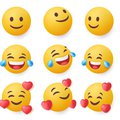 Six emojis stock image