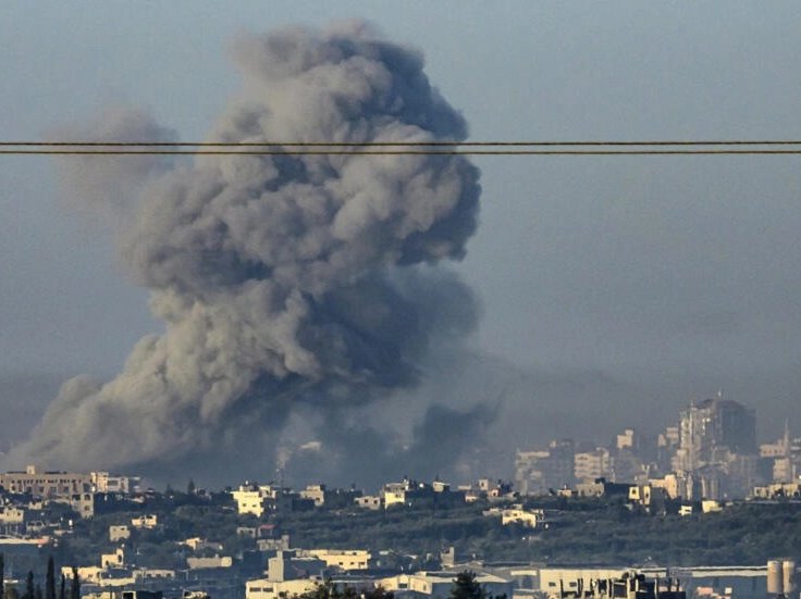 Smoke billows over Gaza