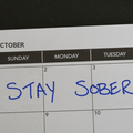 Sober October Marked on a Calendar