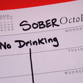 Sober October Calendar with no drinking text