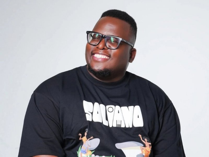 Sol Phenduka wearing a black top