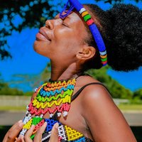South African woman wearing traditional gear