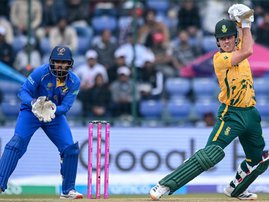 Proteas batsman Dewald Brevis against UAE at T20 World Cup