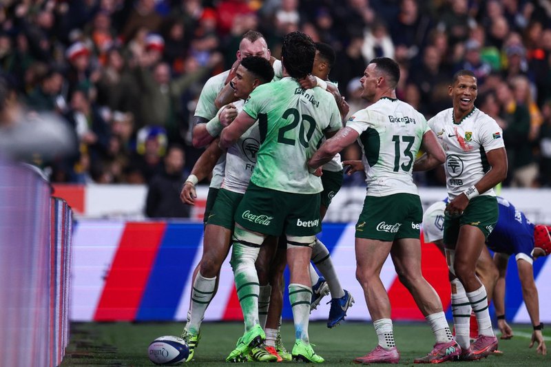 Springboks celebrate against France 2025