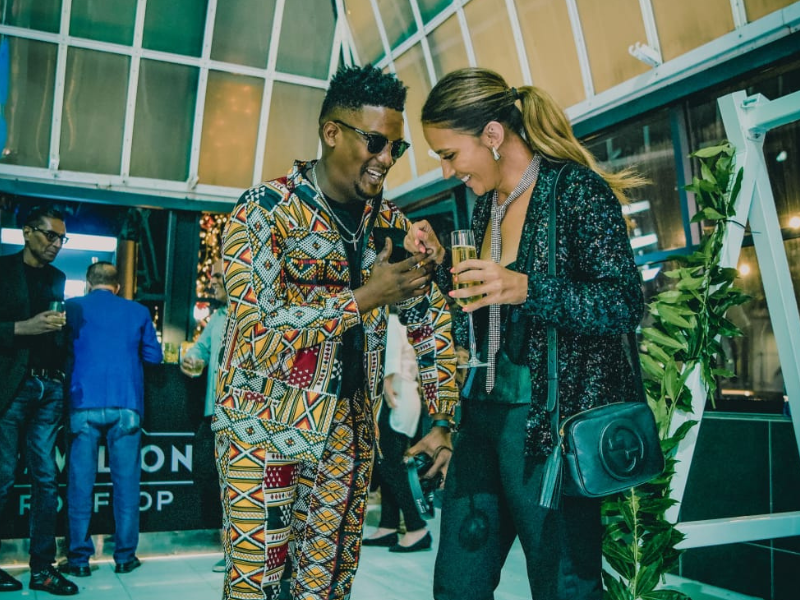 Stacey and J Sbu at an event