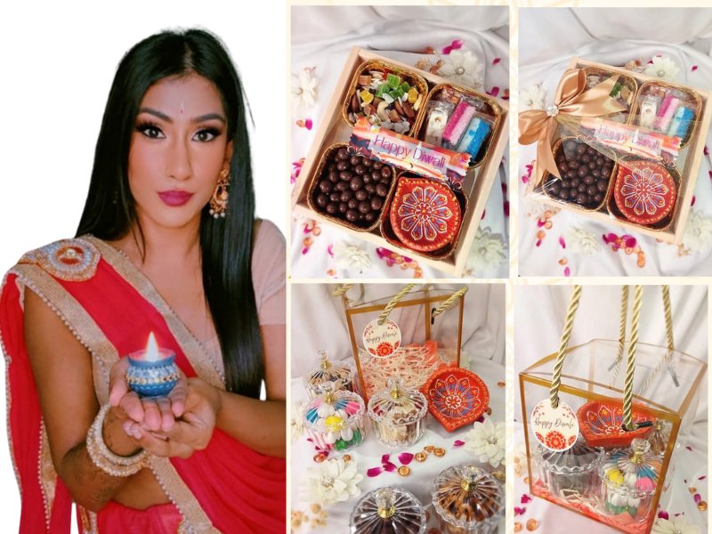 Suvena Sanushka Haripersad with some of her Diwali offerings
