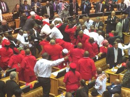 EFF members removed from Parliament