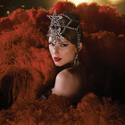 Taylor Swift dressed as a showgirl
