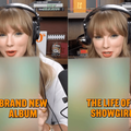 Taylor Swift wearing headphones