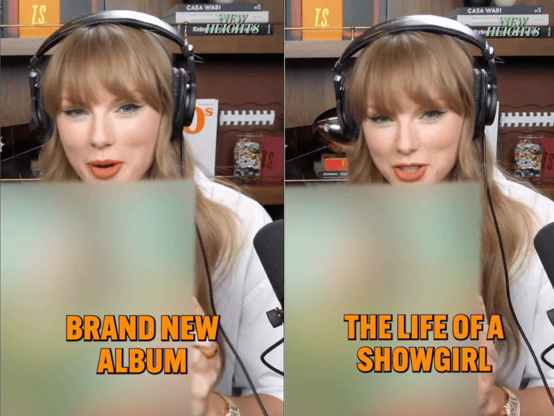 Taylor Swift wearing headphones