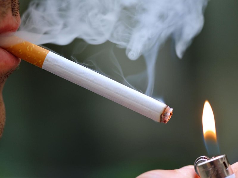 Teenage smoking close-up