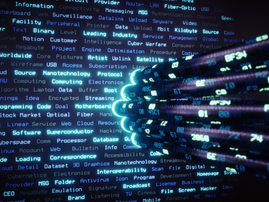 Abstract image with digital coding theme
