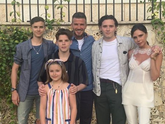 David Beckham children LA Galaxy statue